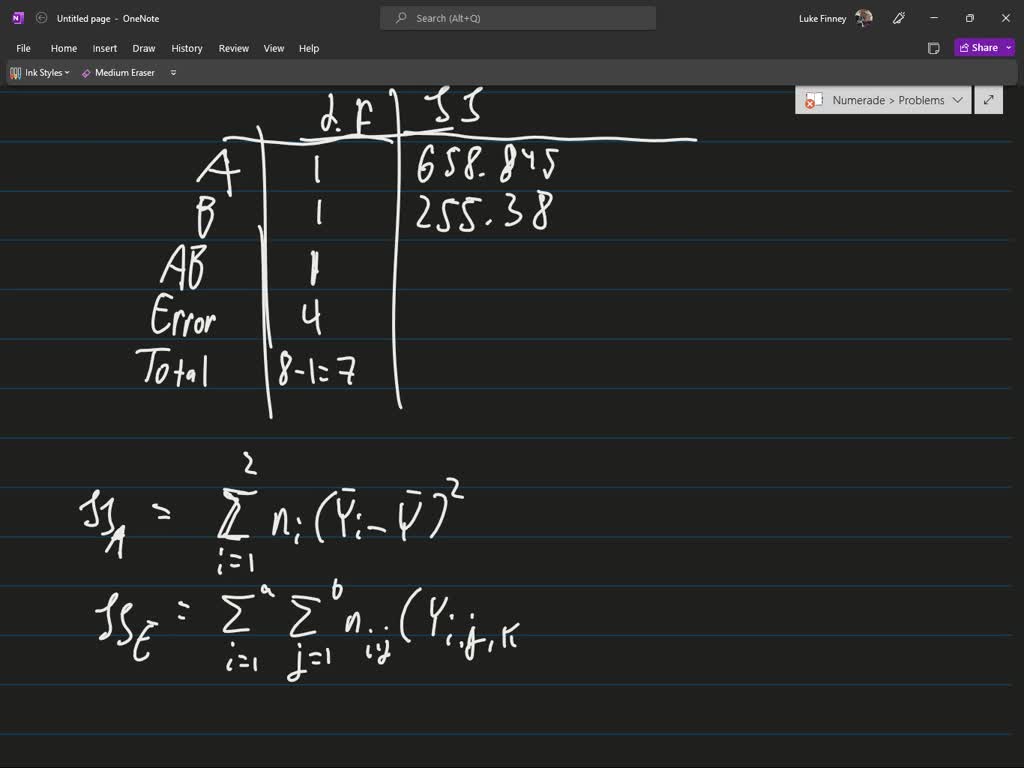 SOLVED: The accompanying twO-way table gives data for a 2x2 factorial ...