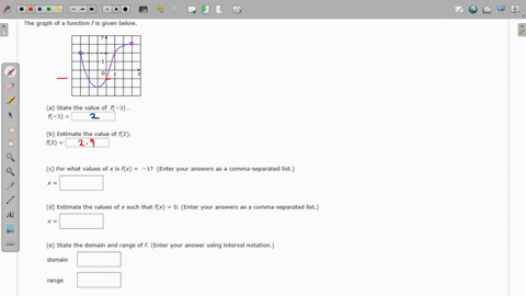 the-graph-of-function-is-given-below_-a-state-the-value-of-f-3-f-3-b-estimate-the-value-of-f2-f2-for-what-values-of-x-is-fx-1-enter-your-answers-as-comma-separated-list-estimate-the-values-o-94556