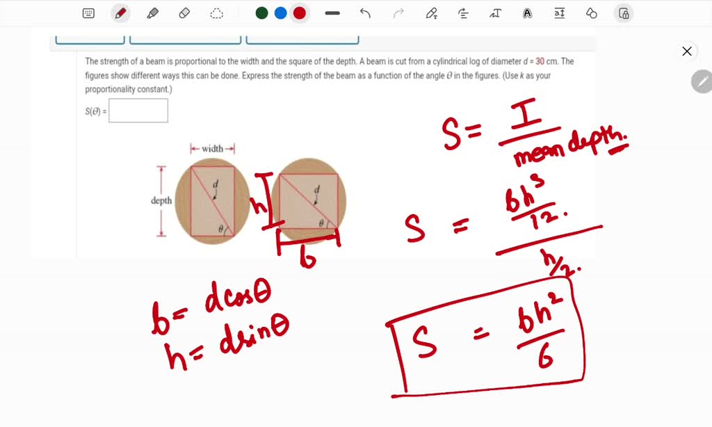 The Strength Of A Beam Is Proportional To The Width And The Square Of ...