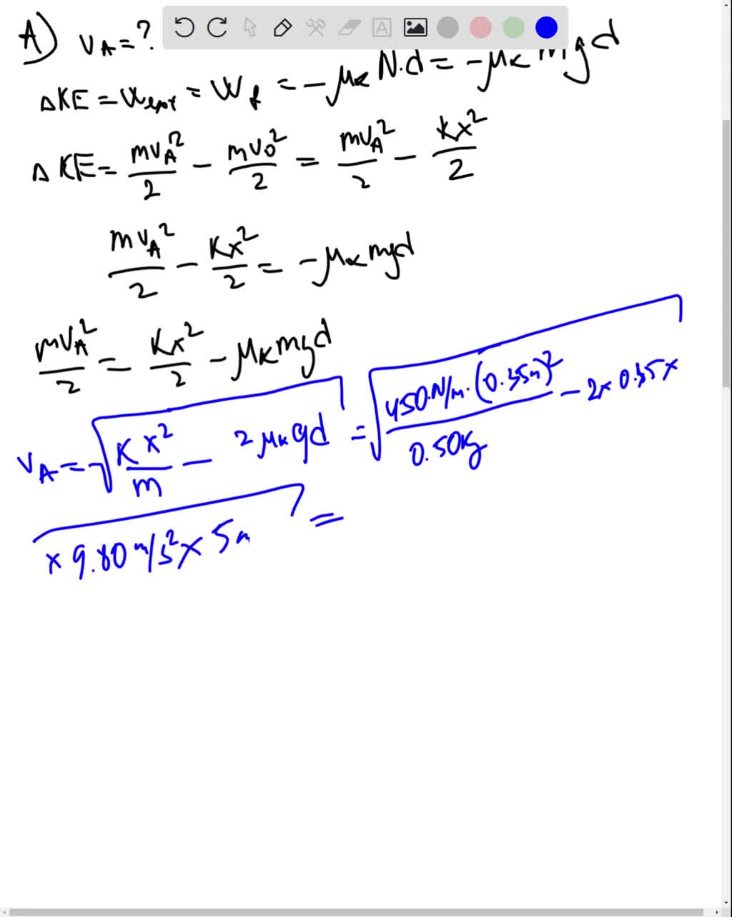 solved-b-25-pts-a-block-of-mass-m-2-kg-initially-at-point-a-5-0