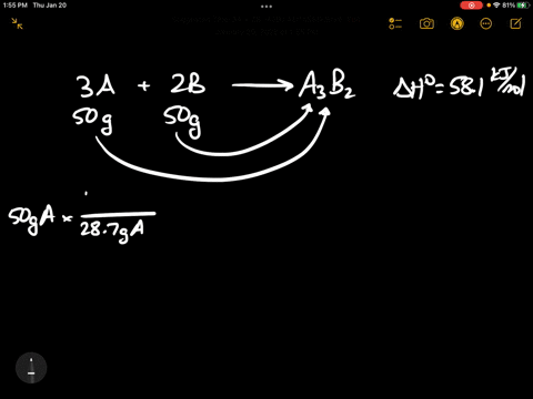 for-reaction-3a-2b-a3b2-4ho-581-kjmol-rxn-a-molar-mass-287-gmol-b-molar-mass-1017-gmol-what-is-the-enthalpy-change-in-kj-if-50-g-of-a-react-with-50-g-of-b-89243