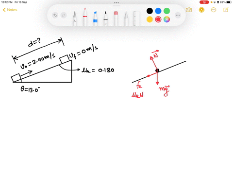 a box is shoved up a frictionless incline with an initial speed of 13 ...