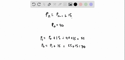 a-store-s-sales-in-thousands-of-dollars-grow-according-to-the-recursive-rule-pn-pn-1-15-with-initial-population-po-40-a-calculate-p1-and-p2-b-find-an-explicit-formula-for-pn-use-your-formula-34383