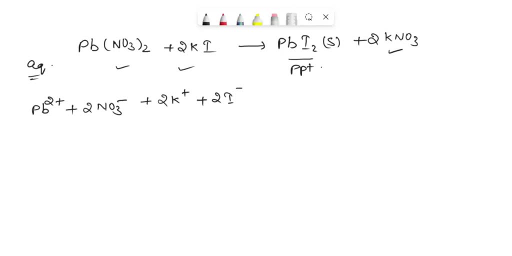 SOLVED a) Hydrochloric acid reacts with lead (II) nitrate Balanced
