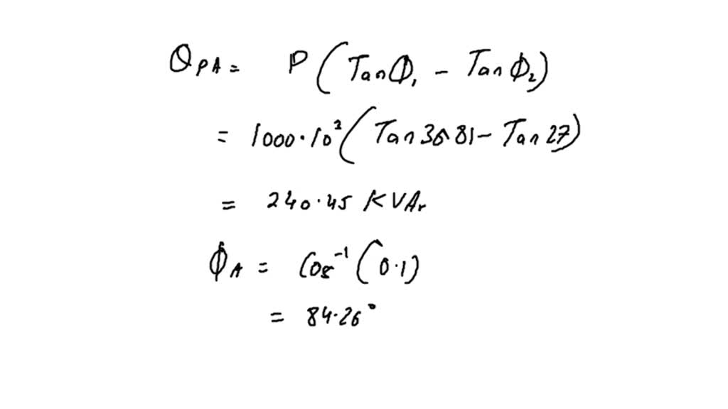 SOLVED What will be the kVA rating of a phase advancing plant if it