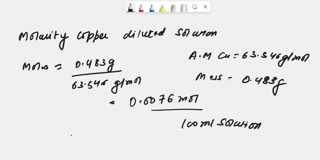 SOLVED: In this experiment, the mass of pure copper provided is 0.483 ...