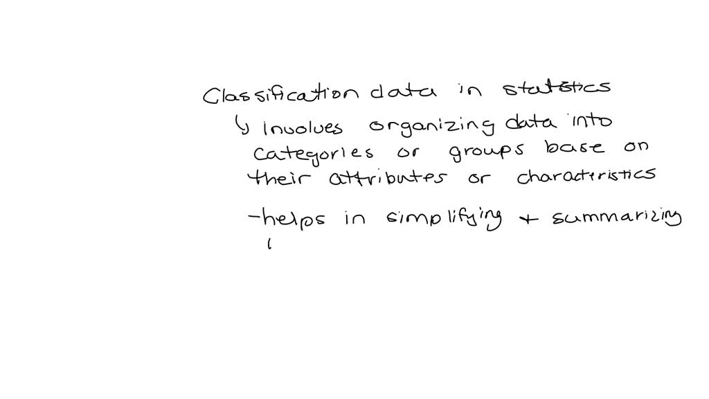 SOLVED: described the classification data in statistics
