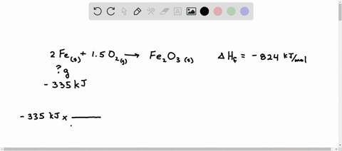 what-mass-of-iron-must-be-in-a-hot-pack-to-provide-335-kj-of-heat-when-the-iron-reacts-with-oxygen-and-is-converted-to-iron-iii-oxide-according-to-the-following-equation-2-fe-s-15-o2-g-fe2o3-03334