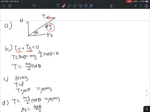 a-uniform-beam-of-length-l-and-mass-m-shown-in-figure-pi216-is-inclined-at-an-angle-theta-to-the-hor-59463