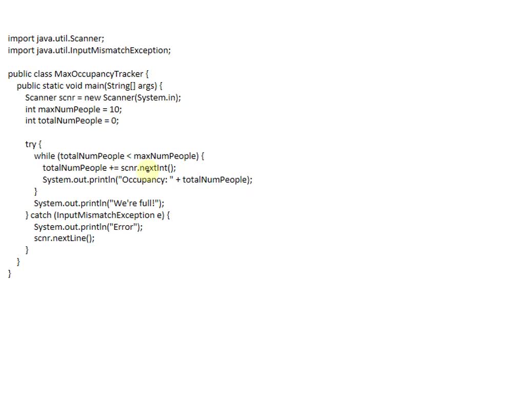 SOLVED PARTICIPATION ACTIVITY 12.1.5 Handling input exceptions