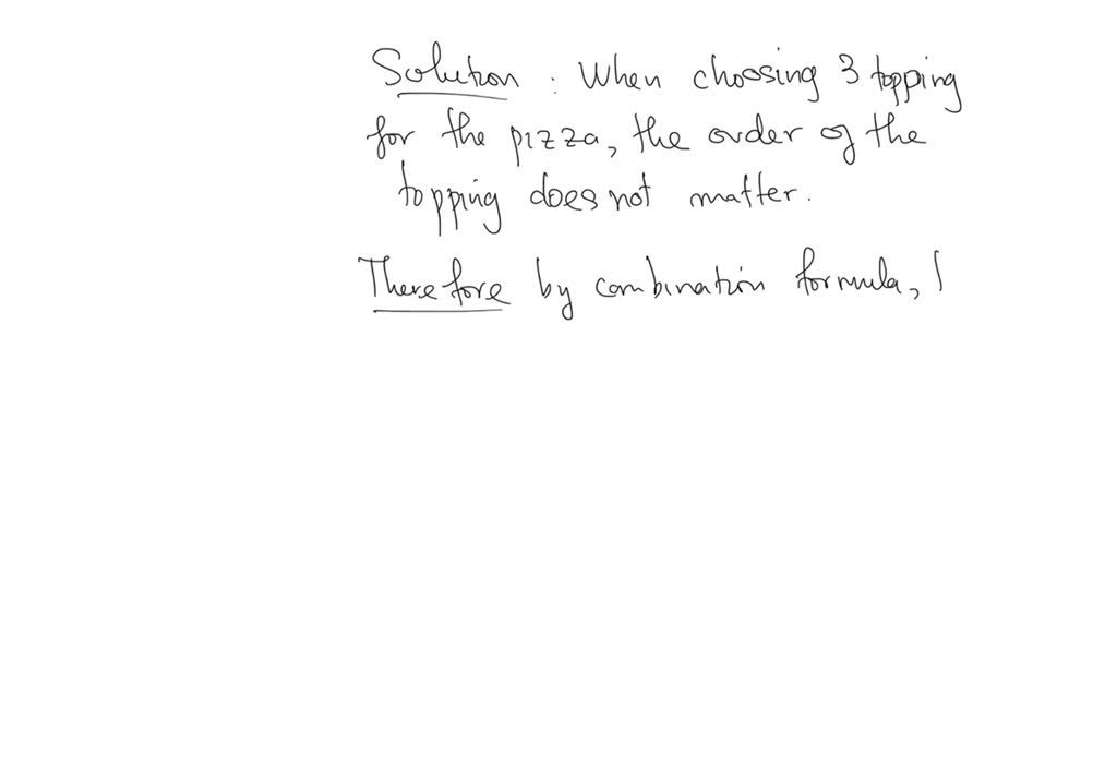 SOLVED A pizza place offers 10 toppings. How many ways can you choose