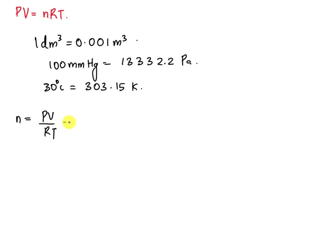 SOLVED: Gas Using General Gas Equation? Calculate The Mass Of 1 ...