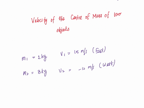 article-of-a-mass-20-kg-is-moving-at-150-ms-to-the-east-the-particle-b-of-mass-30-kg-is-moving-to-the-west-at-100-ms-find-the-velocity-of-the-center-of-the-mass-of-two-particles