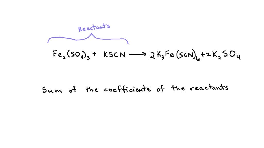 SOLVED Shown below is the unbalanced equation that occurs when iron(III) sulfate reacts with