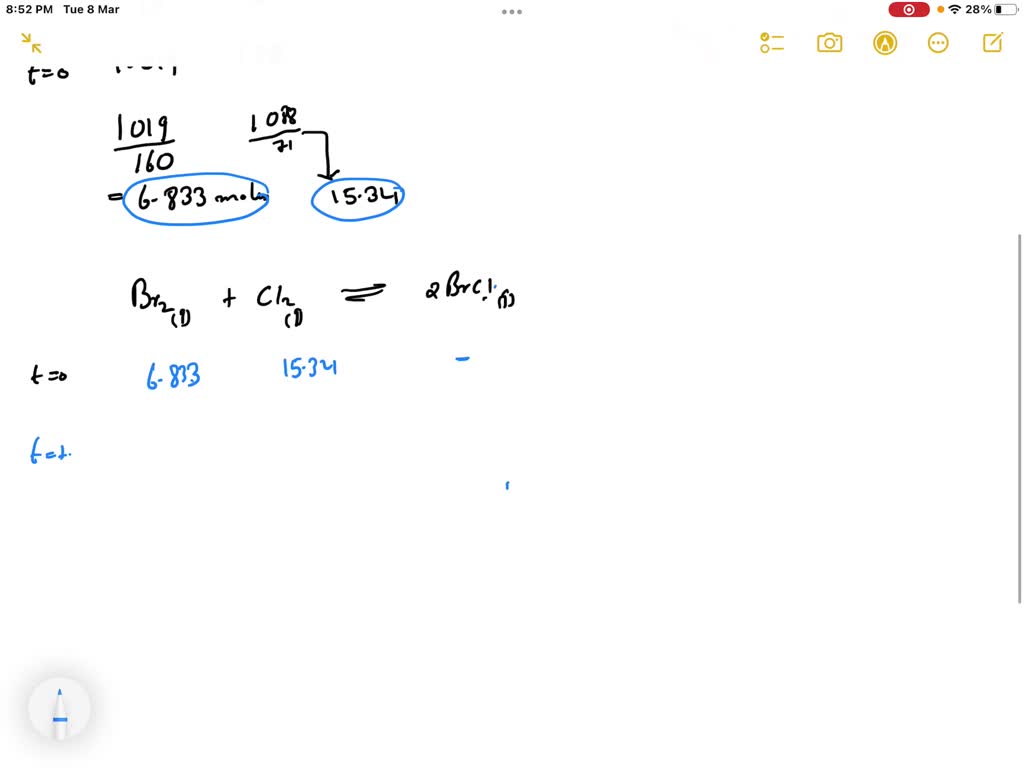 SOLVED Bromine monochloride is synthesized using the reaction Br2(g