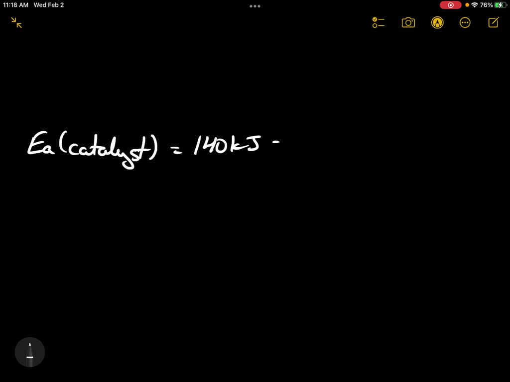 Solved Given The Potential Energy Diagram Calculate The Activation Energy For The Catalyzed 6695