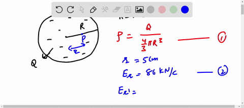 a-solid-plastic-sphere-of-radius-100-cm-has-charge-with-uniform-density-throughout-its-volume-the-el-37093