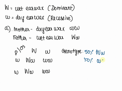 wet-earwax-is-an-autosomal-dominant-trait-dry-earwax-is-the-recessive-form-of-the-trait-using-your-own-allele-symbols-provide-a-legend-determine-the-proportions-of-genotypes-and-phenotypes-o-78506