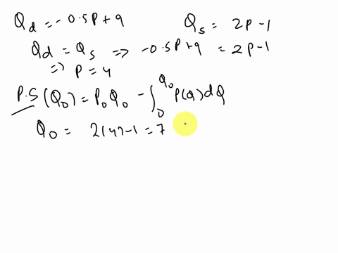 assume-that-the-market-for-gasoline-can-be-represented-by-the-following-demand-and-supply-functions-qd-05p9-and-qs-2p-1-where-p-is-the-price-per-gallon-and-qp-and-qs-each-represents-quantity-21216