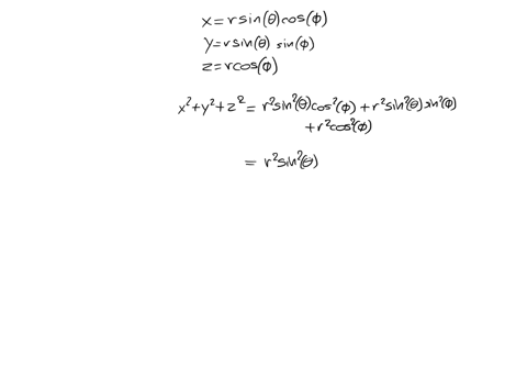 write-the-equation-in-spherical-coordinates-a-x2y2z29-square-b-x2-y2-z21-square