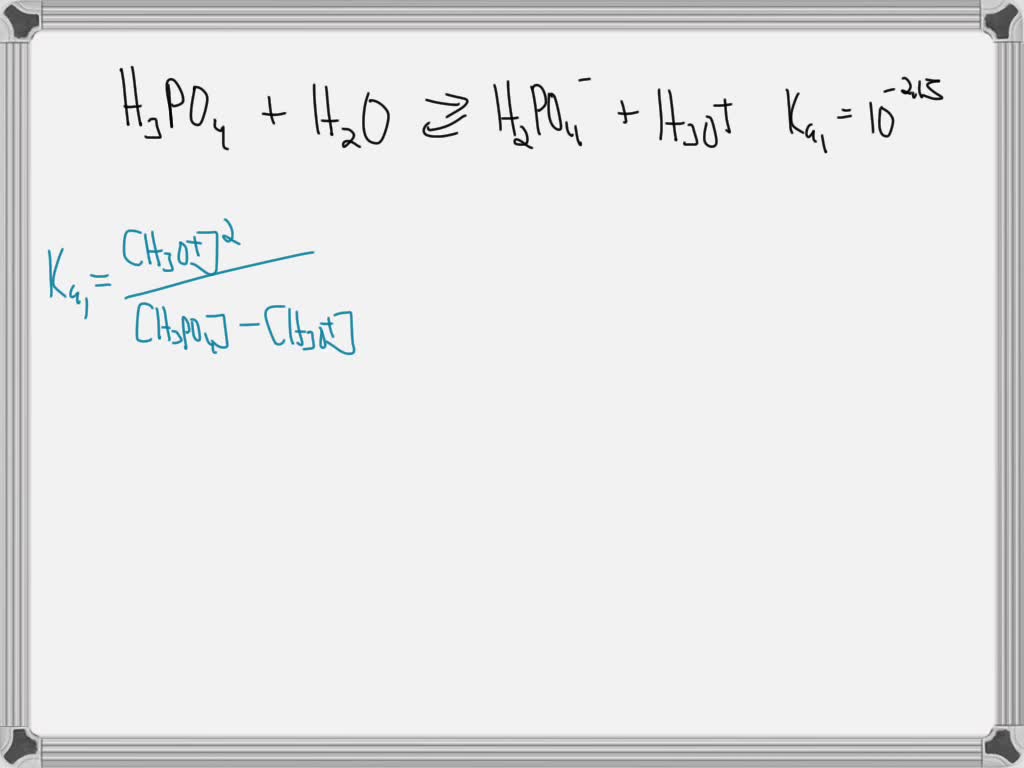 A solution of H3PO4 with pKa1 = 2.15 - pKa2 = 7.20 - pKa3 = 12.35 has a ...