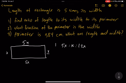 a-the-length-of-a-rectangle-is-5-times-as-long-as-its-width-1-what-is-the-ratio-of-the-length-of-the-rectangle-t0-its-width-to-its-perimeter-2-what-fraction-of-the-perimeter-of-the-rectangle-18367