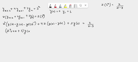 4-solve-the-difference-equation-yx2-4yx1-3yx-3x-yo-0-y1-1-using-z-transforms-61596