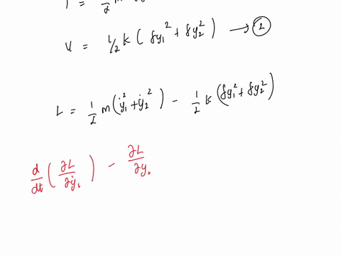 i-coupled-oscillations-consider-the-system-below-with-two-degrees-of-freedom-neglect-gravitation-denote-the-displacement-cf-each-of-the-particles-with-respect-to-equilibrium-by-yti-12-1-find-01726