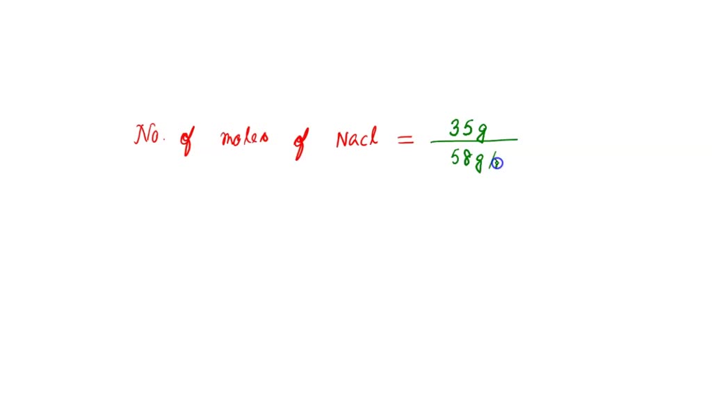 SOLVED: Seawater contains roughly 35.0 g of NaCl per liter. What is the