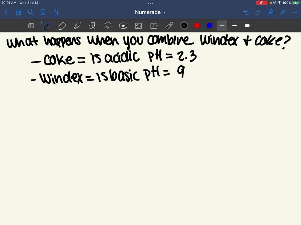SOLVED when you combined the windex and coke what happened to the pH?