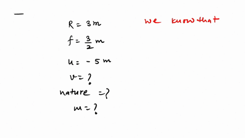 a-convex-mirror-used-for-rear-view-on-an-automobile-has-a-radius-of-curvature-of-3m-if-a-bus-is-located-at-5m-from-this-mirror-find-the-position-nature-and-magnification-of-the-image