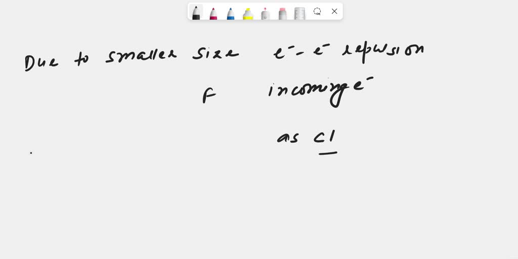 SOLVED Give reason for the following i. Electron affinity of fluorine