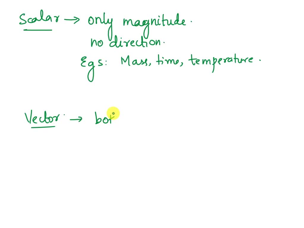 Solved The Difference Between A Scalar Quantity And A Vector Quantity Solved The Difference Between A Scalar Quantity And A Vector Quantity