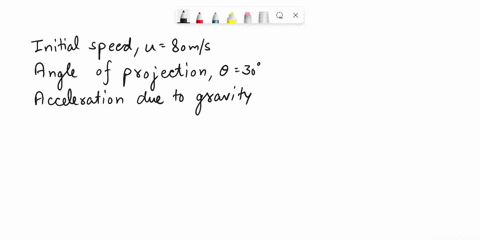 a-body-projected-with-a-velocity-80ms-at-30with-the-horizontal-find-the-maximum-height-range-abd-time-of-flight-of-the-body-g-10ms2-71733