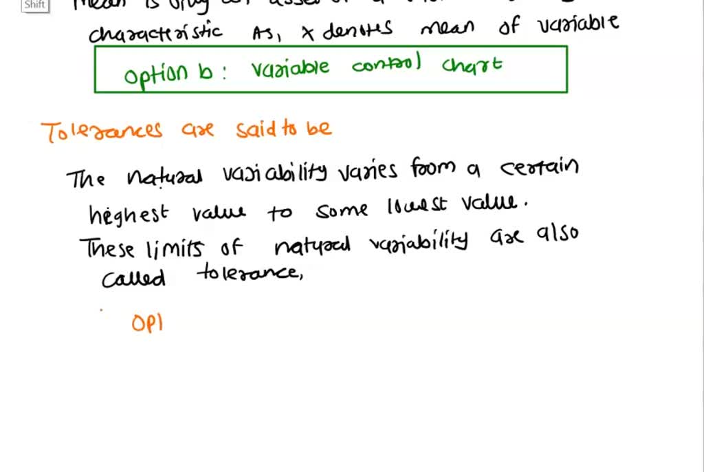 SOLVED Texts 1. A process shows Statistical Control using an
