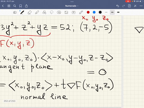 find-equations-of-the-following-x2-3y2-z2-yz-52-7-2-5-a-the-tangent-plane-b-parametric-equations-of-the-normal-line-to-the-given-surface-at-the-specified-point-enter-your-answer-as-a-comma-s-68535
