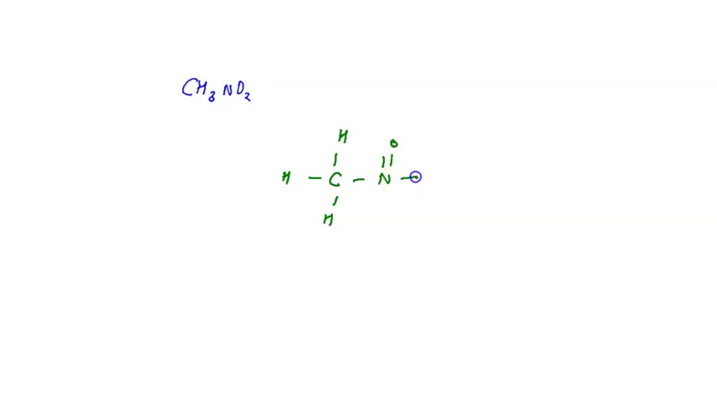 SOLVED: Draw a Lewis structure for H3C NO2-. Both oxygen atoms are ...