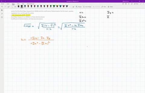 poinis-find-the-root-mean-square-error-rmse-and-the-coefficient-of-determination-for-the-least-squares-regression-line-y-bx-through-the-points-32-39-615-918-1223-root-mean-square-error-rmse-65132