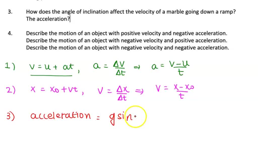 SOLVED Explain the mathematical and graphical relationship between velocity and acceleration