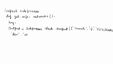 text-build-a-python-program-to-enumerate-and-display-available-wi-fi-networks-along-with-their-signal-strengths-hint-utilize-the-subprocess-module-to-execute-shell-commands-for-querying-wi-f-47572