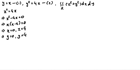 evaluate-the-given-integral-where-region-r-is-bounded-by-y-x-and-y2-4x-x-ydx-dy-37082