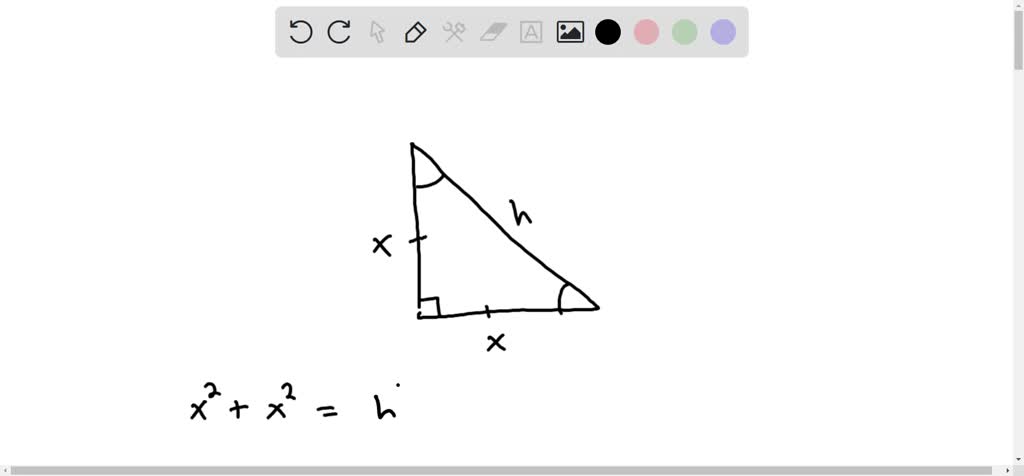 SOLVED: Write an equation relating the length of the legs of an ...