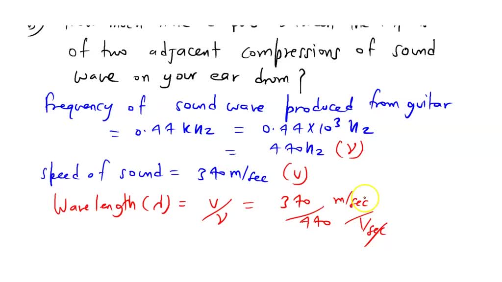 SOLVED A plucked guitar string produces a sound wave of frequency 0.50