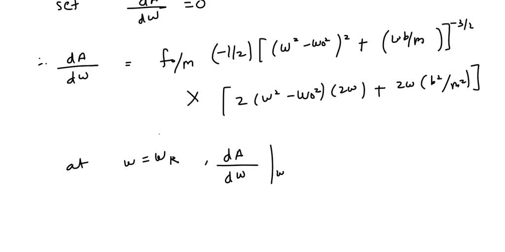 SOLVED: Consider a driven oscillating spring-mass system modeled by my ...