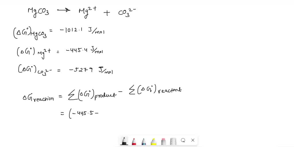 Solved: What Is The Equilibrium Constant For The Reaction: Mgco3 > Mg2 