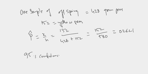 when-mendel-conducted-his-famous-genetics-experiments-with-peas-one-sample-of-offspring-consisted-of-428-green-peas-and-152-yellow-peas_-find-confidence-interval-for-the-true-proportion-of-a-82382