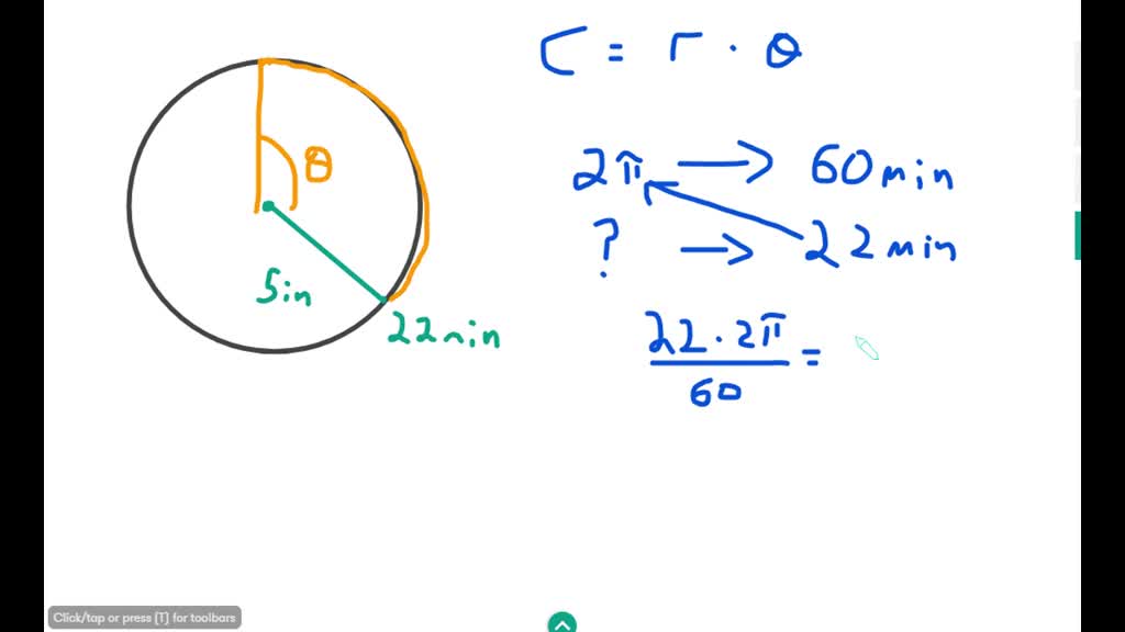 Solved If The Minute Hand Of The Clock Has A Length Of Inches How Far Does Its Tip Travel In