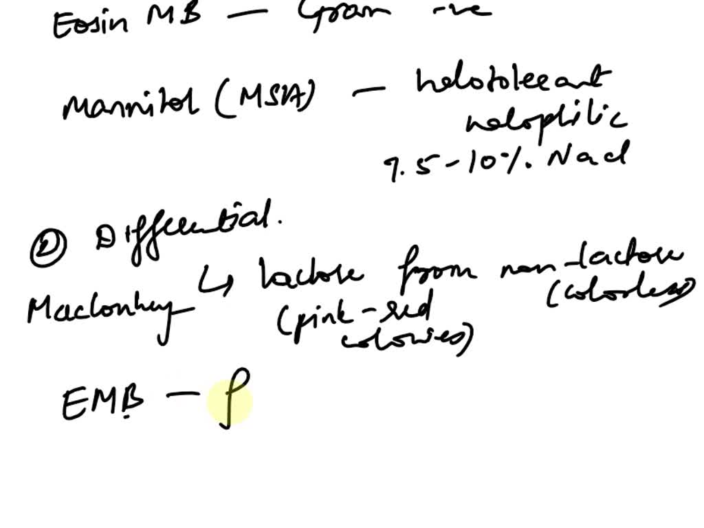 SOLVED: 8. In what ways are MacConkey agar, eosin methylene blue agar ...