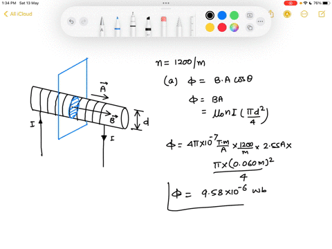 determine-the-current-flowing-through-solenoid-if-the-magnetic-flux-inside-its-core-found-to-be-110-x10-4-wb-the-radius-of-the-solenoid-340-cm-and-the-number-tums-per-meter-235_-3262-how-the-85392