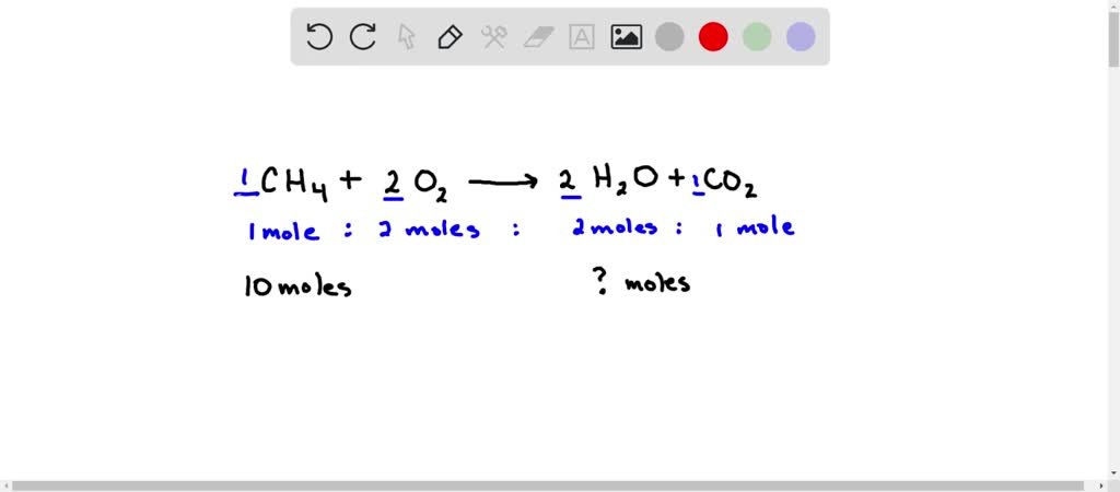 SOLVED: How many moles of water are produced when 10 moles of methane ...